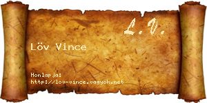 Löv Vince névjegykártya